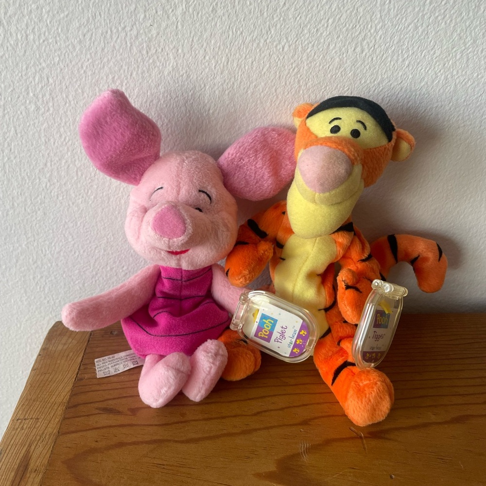 Vintage Mattel Star Bean Disney Piglet and Tigger Plush Toy Set